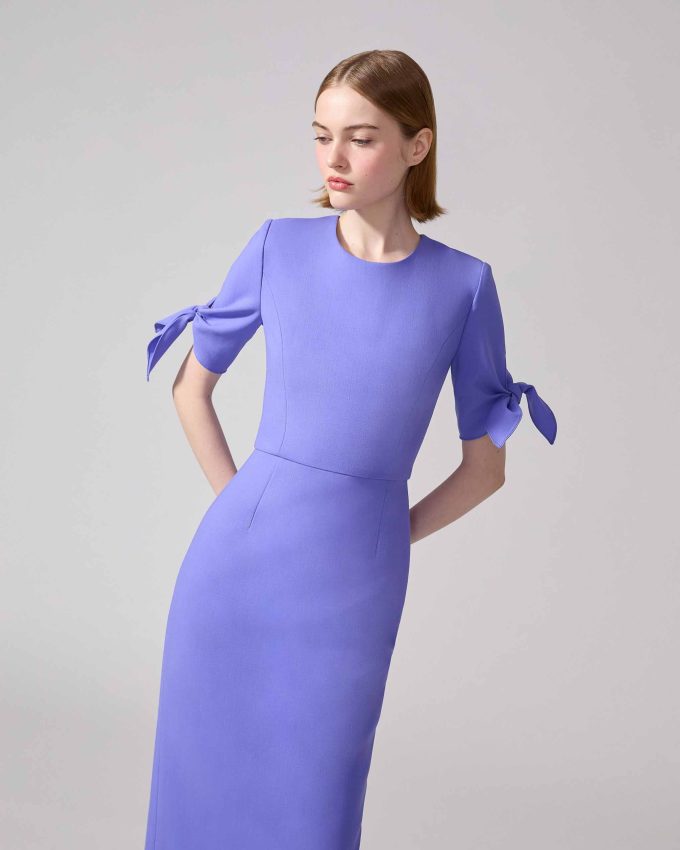 Sleeve-Tie Midi Dress