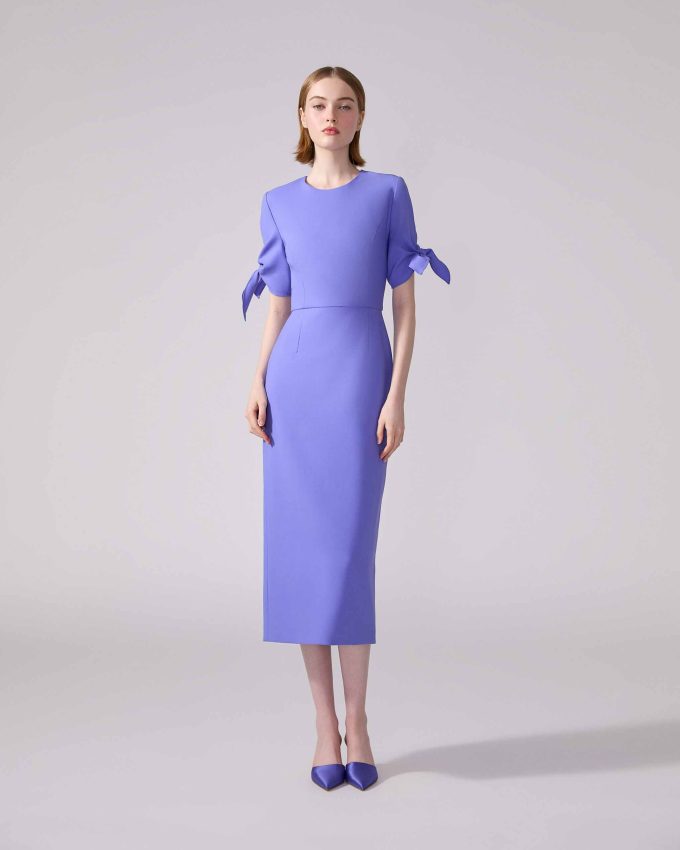 Sleeve-Tie Midi Dress