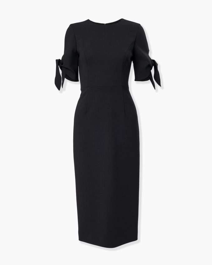 Sleeve-Tie Midi Dress