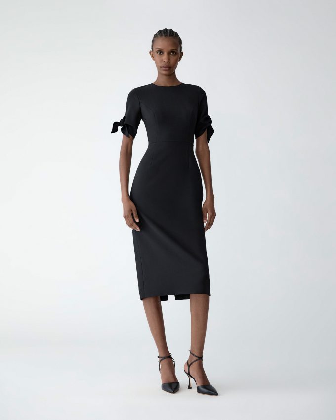 Sleeve-Tie Midi Dress
