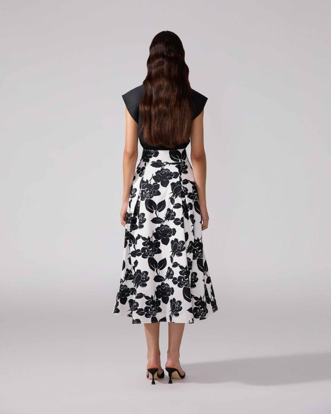 Floral-Print Midi Skirt