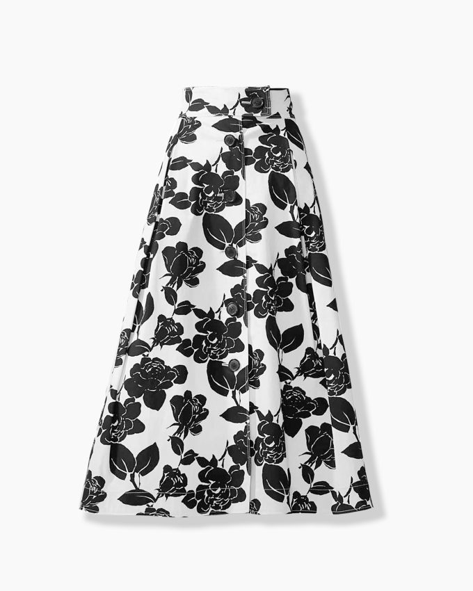 Floral-Print Midi Skirt